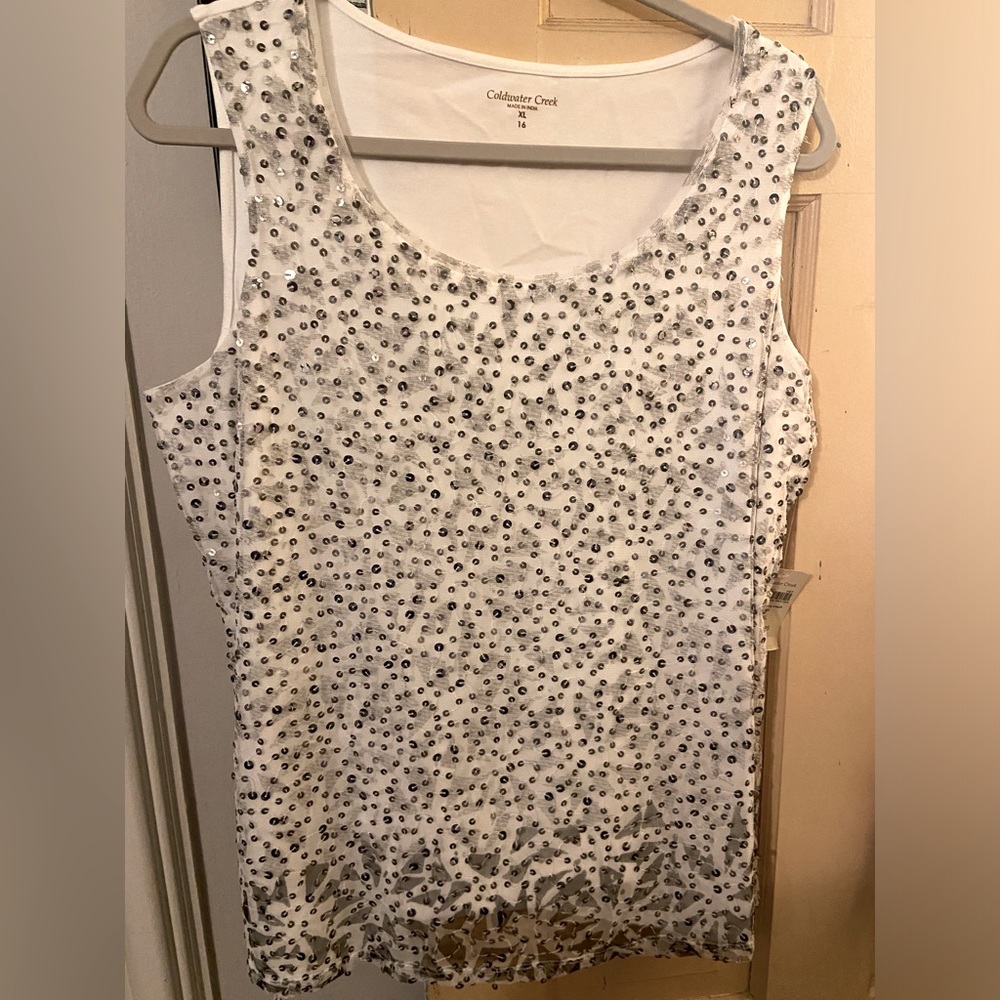 Coldwater Creek sequin shell tank